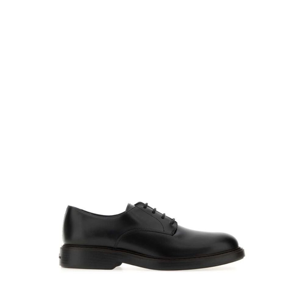Hogan Men Black Leather H704 Lace-Up Shoes